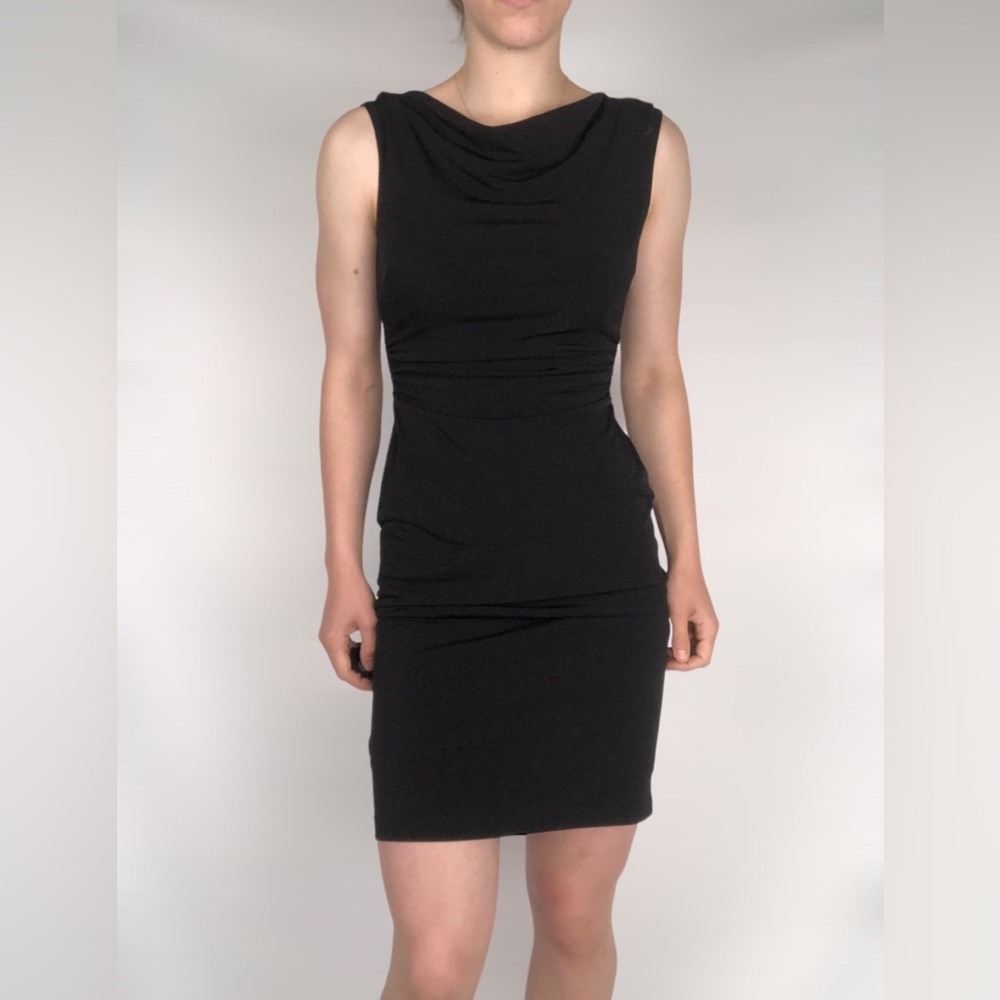 David Meister Cowl Neck Sheath Mini Dress‎